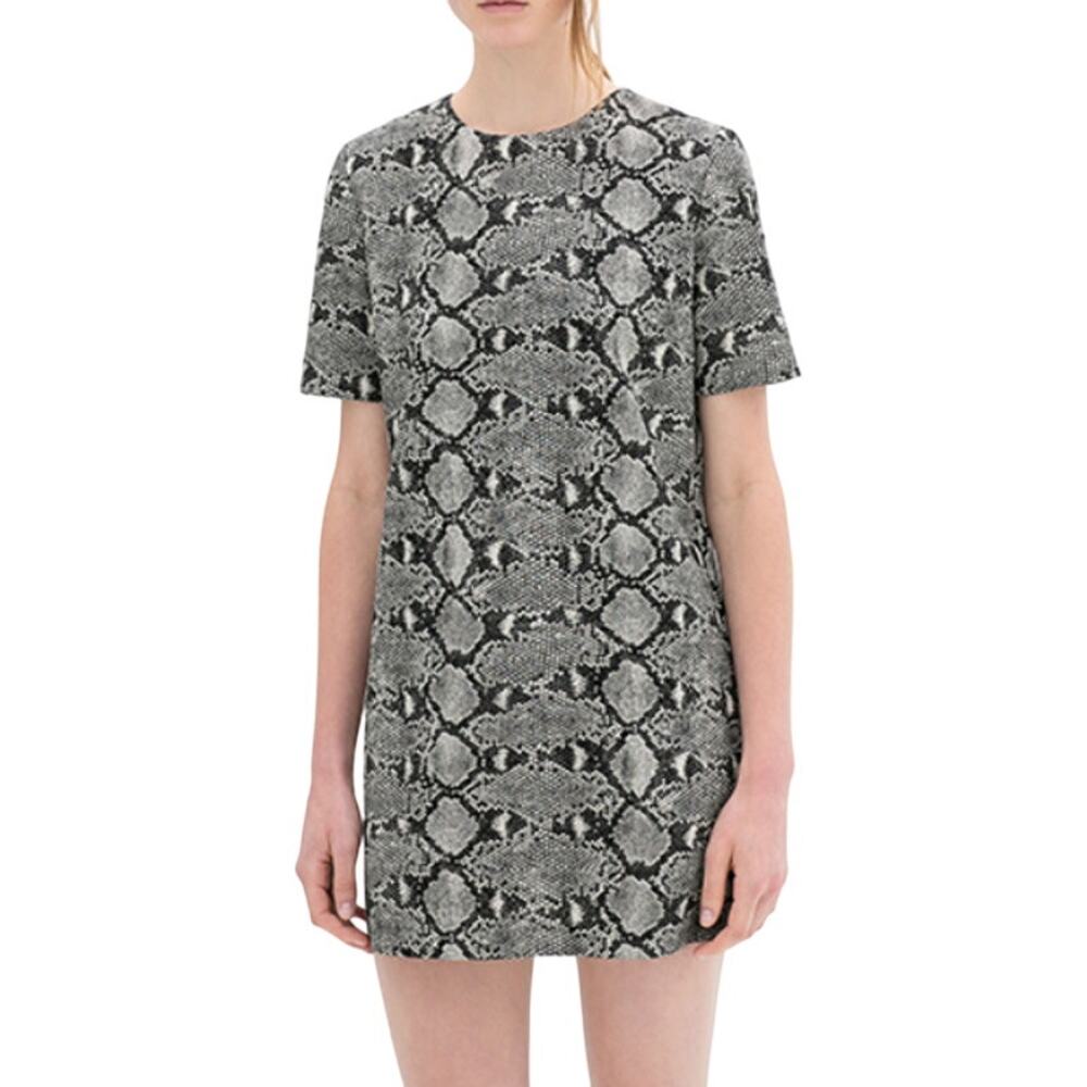 Zara Snake Skin Short Sleeve Mini Shift Dress Small